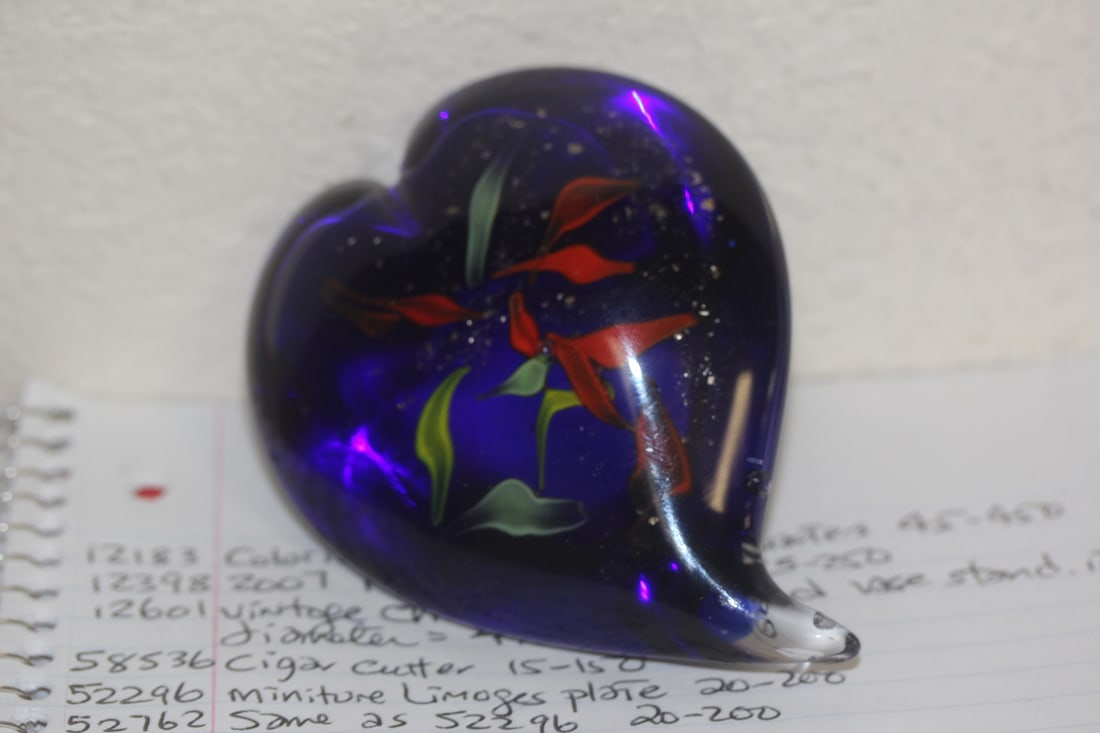 Heart Shape Paperweight: 4 3/8" across