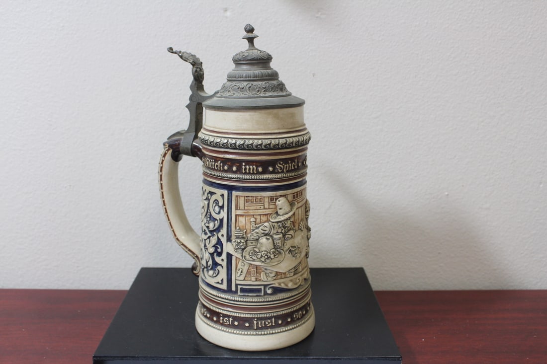 A Vintage German Stein: 11" tall