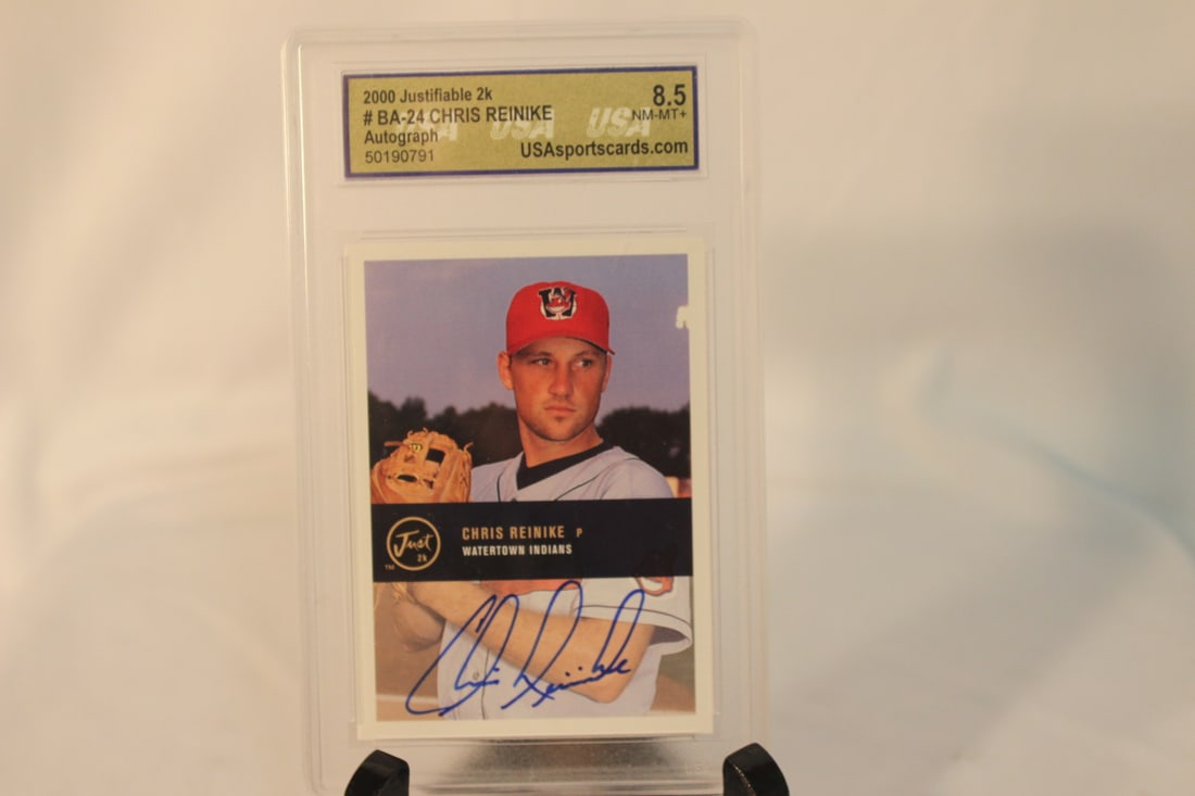 Chris Reinike Graded Autograph Baseball Card: as shown