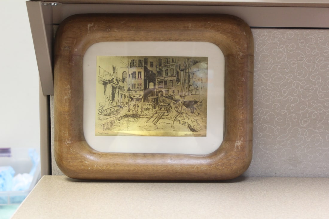 Lionel Barrymore Gold Foil Etching: framed - overall= 13 1/4" x 11 1/4"