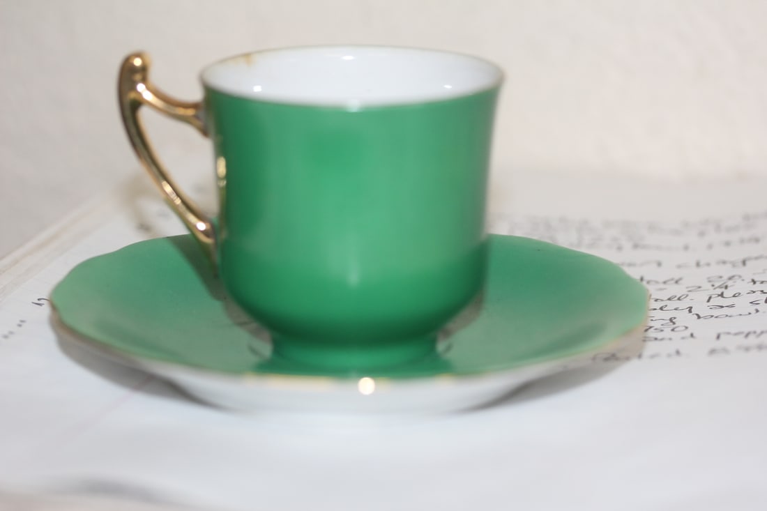 Japanese Monochrome Cup and Saucer (1 of 5)