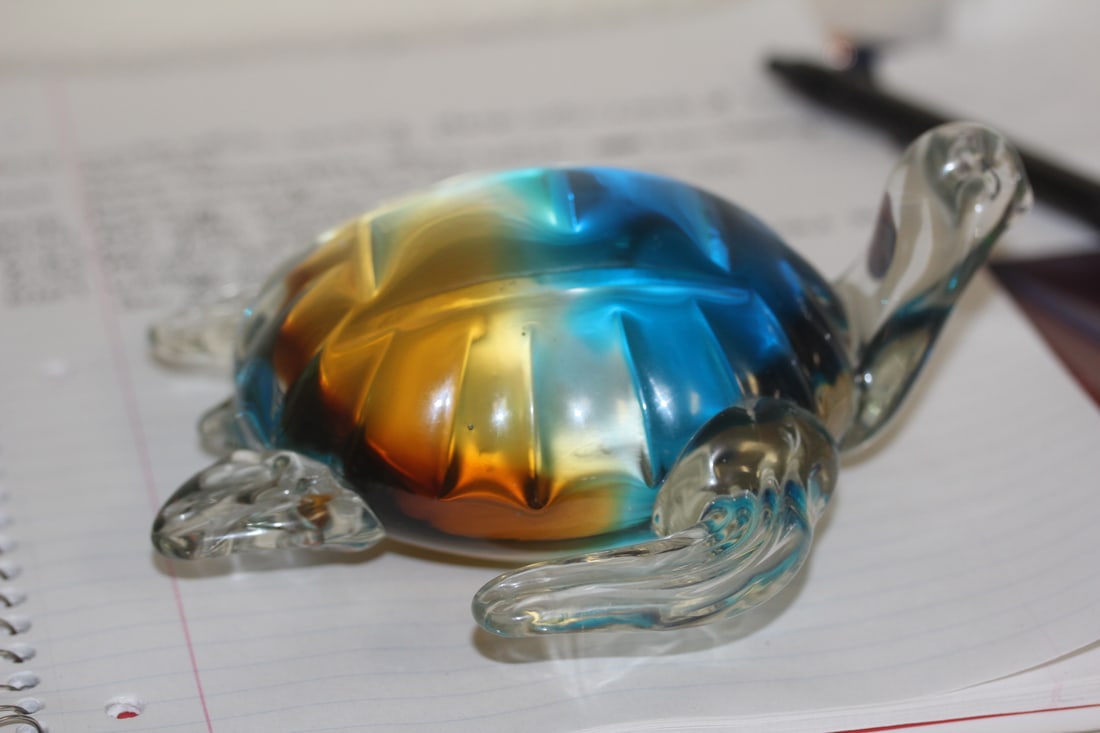 Art Glass Turtle: 6" across