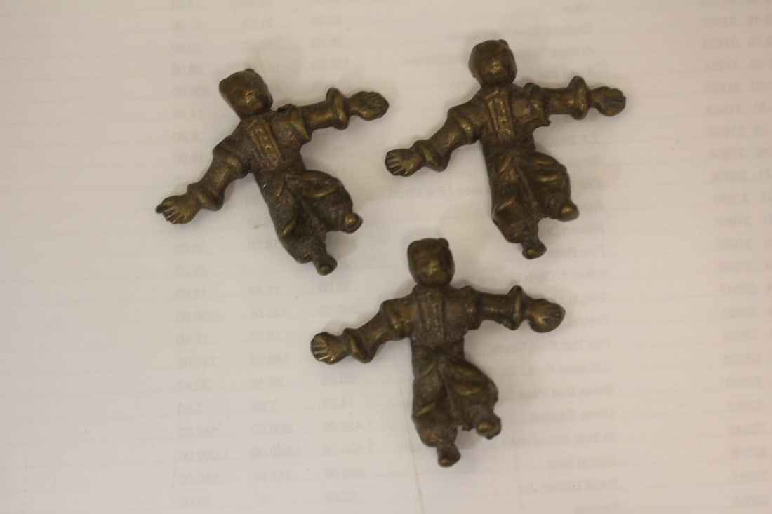 Lot of 3 Small Bronze Chinese Boys: as shown