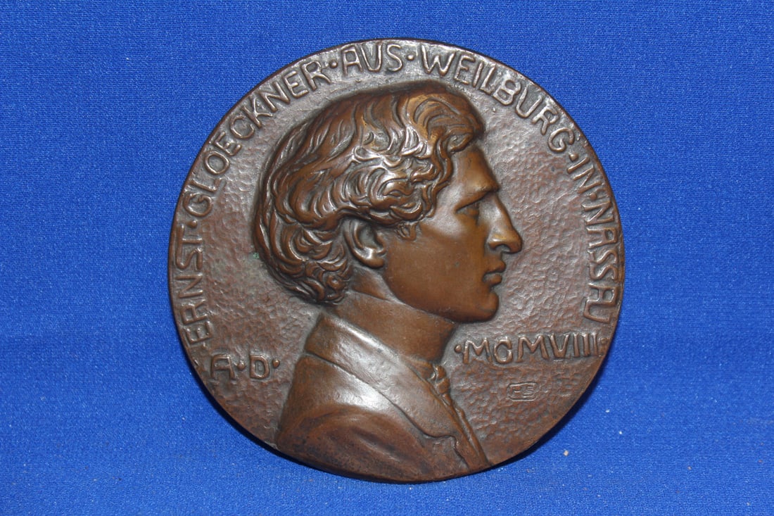 Ernst Gloeckner Bronze Plaque: 4 1/4" in diameter