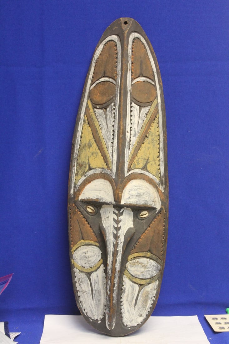 Antique/Vintage African Ceremonial Shield, Mask: 22 inches long - appears to be old