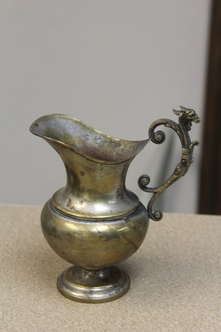 Brass Ewer: 6" tall