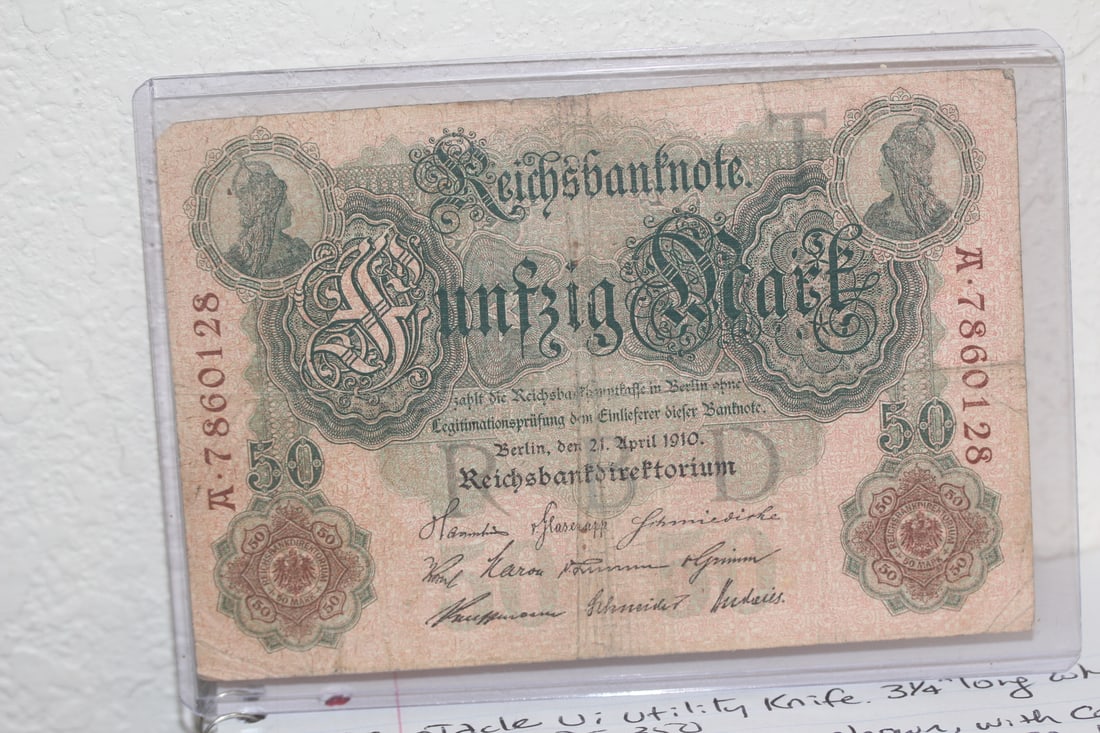 1910 German 50 Mark Bank Note (1 of 2)