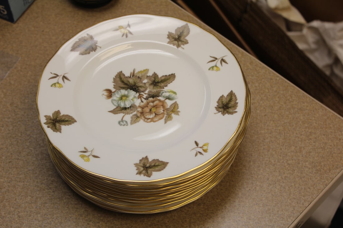 Set of 13 Royal Worcester "Dorchester" Plates: salad plates - each plate= 8" in diameter