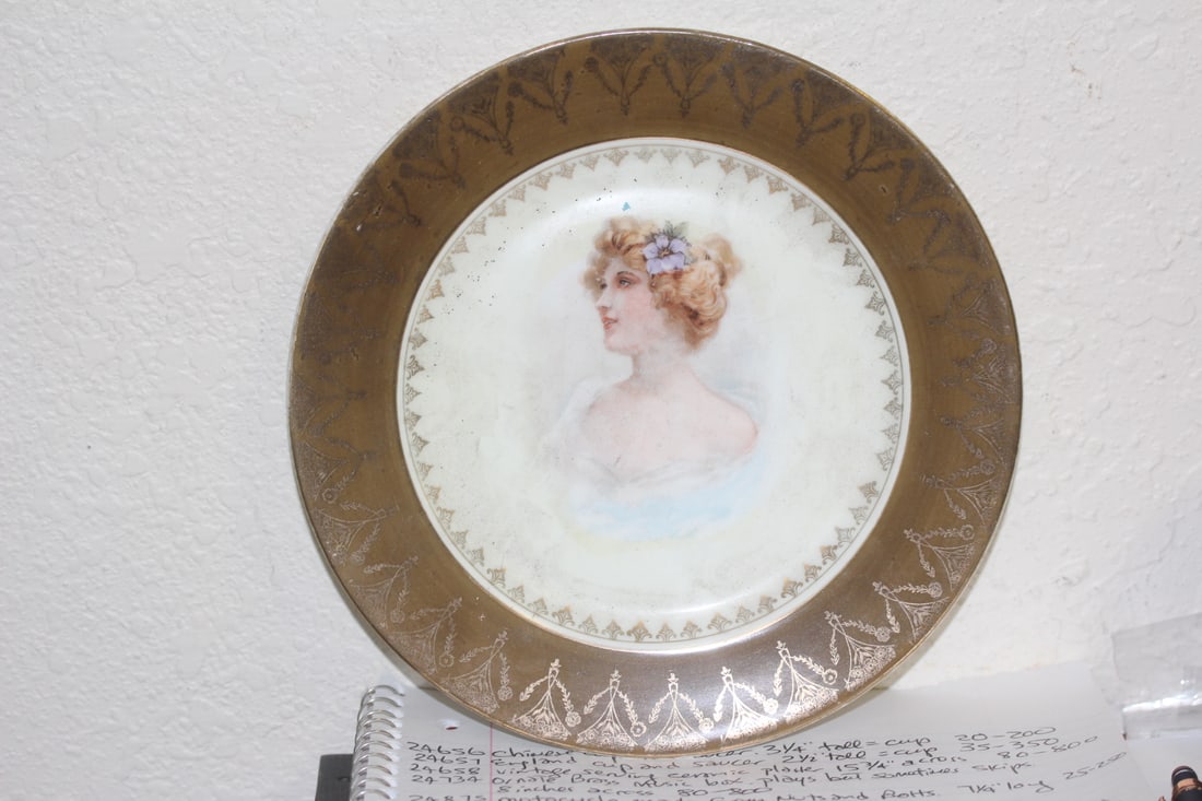 Antique Portrait Plate: 7 3/4" inches in diameter