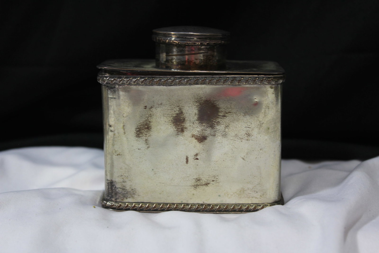 A Silverplated? Tobacco Container (1 of 5)