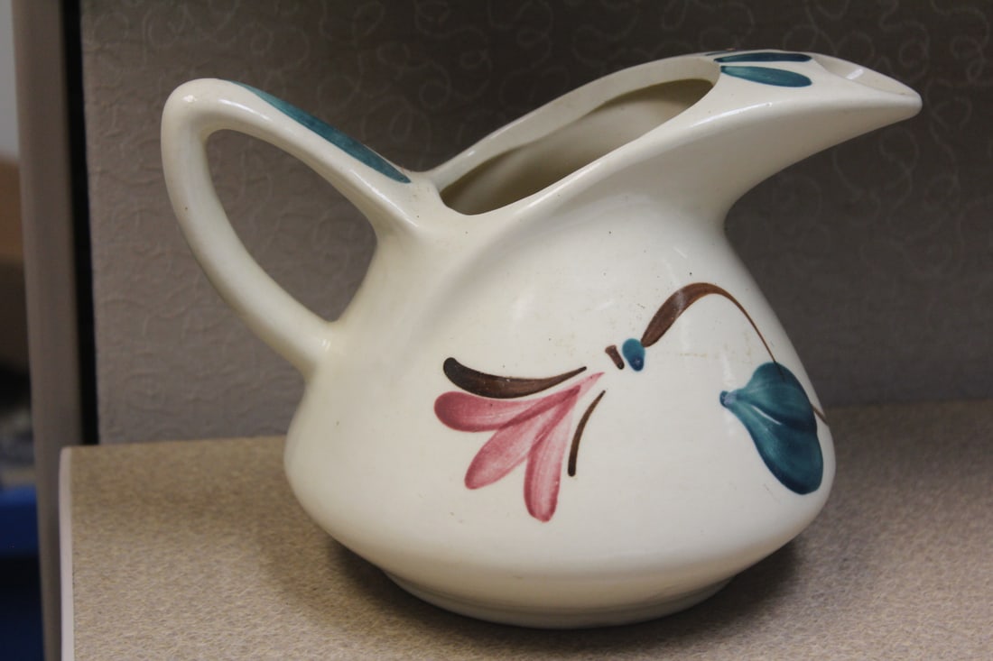 Retro Style Ceramic Pitcher: 7 3/4" across