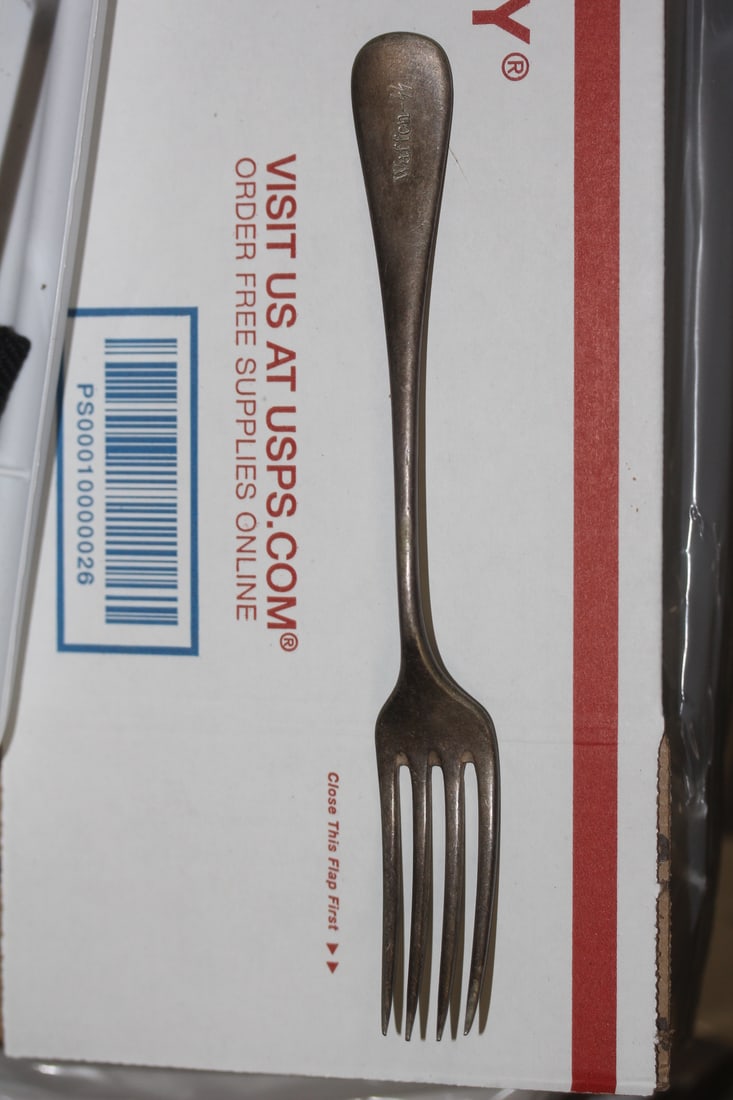 WWII Era German Silverplate Fork: for military use - 7 1/8 inches long