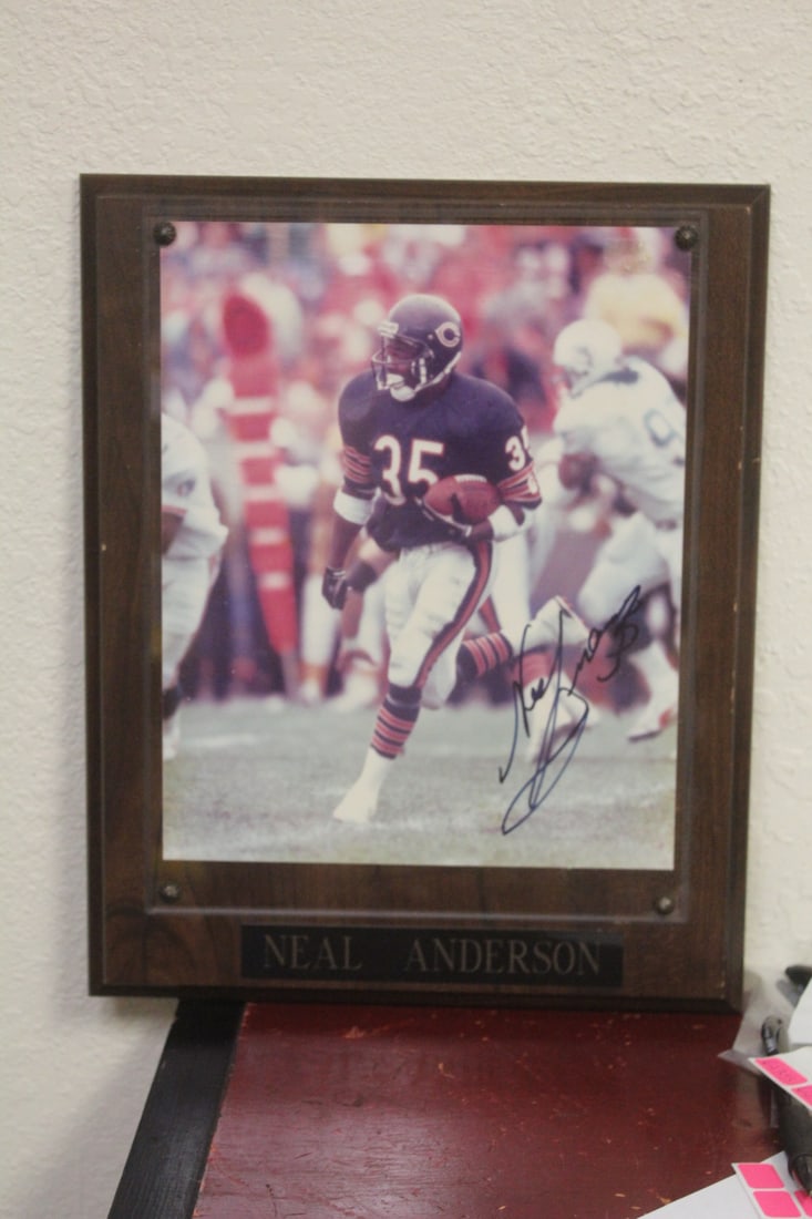 Signed Neal Anderson Football Plaque (1 of 5)