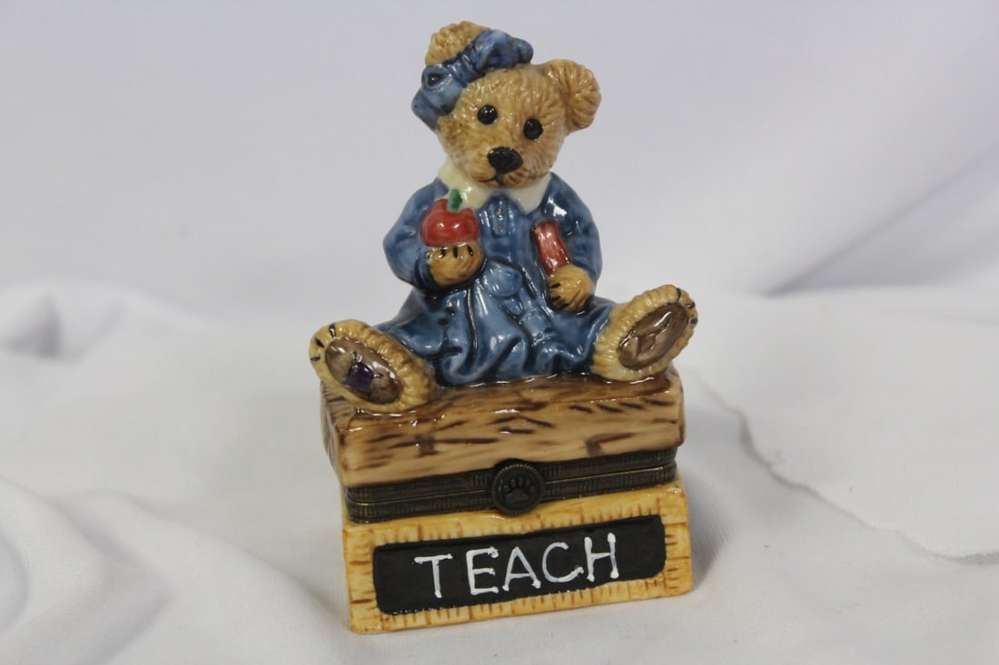 A Bear Trinket Box: 3 3/4" tall