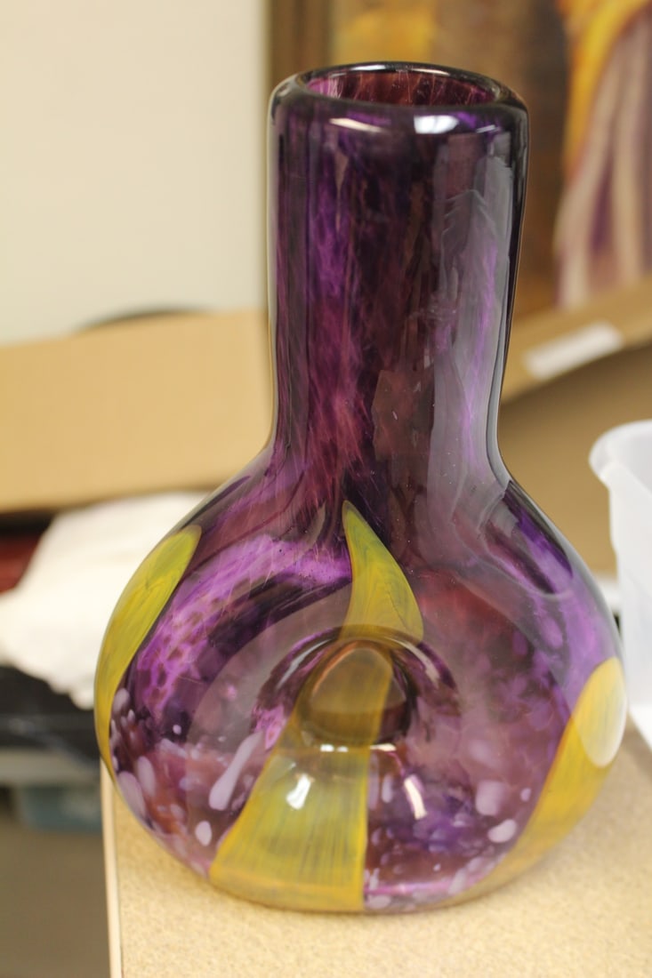 Art Glass Vase: 10" tall