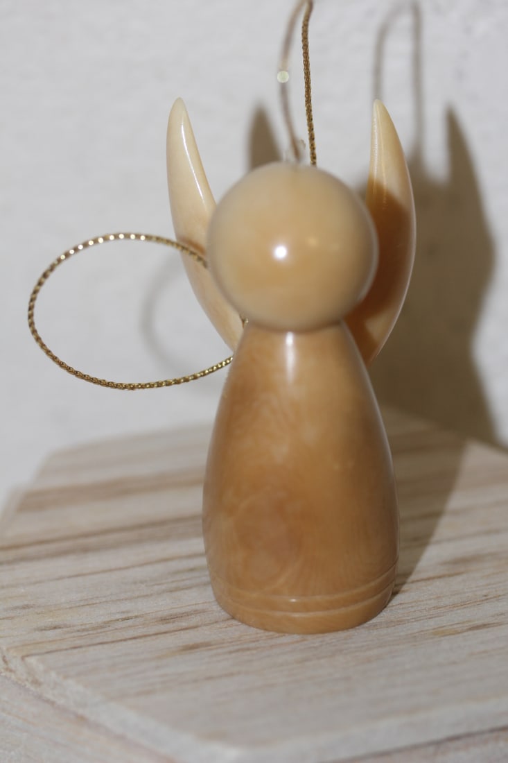 Tagua Nut Angel: carved in box - 2 5/8" tall