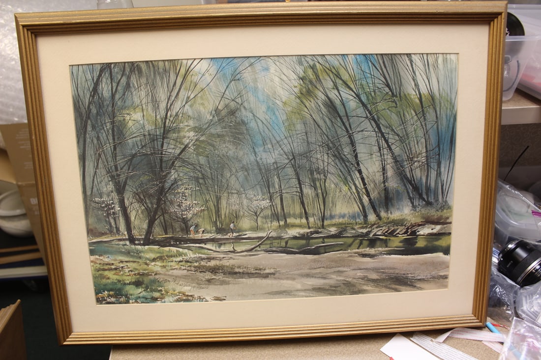 Signed and Numbered J.R.Hamil Print: both plate and hand signed - framed - overall= 28" x 20 3/8"