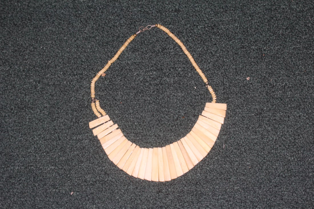 Antique to Vintage Tribal Bone Necklace: as shown