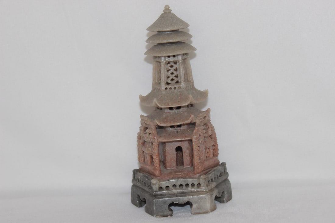 A Soap Stone Pagoda: 6" tall