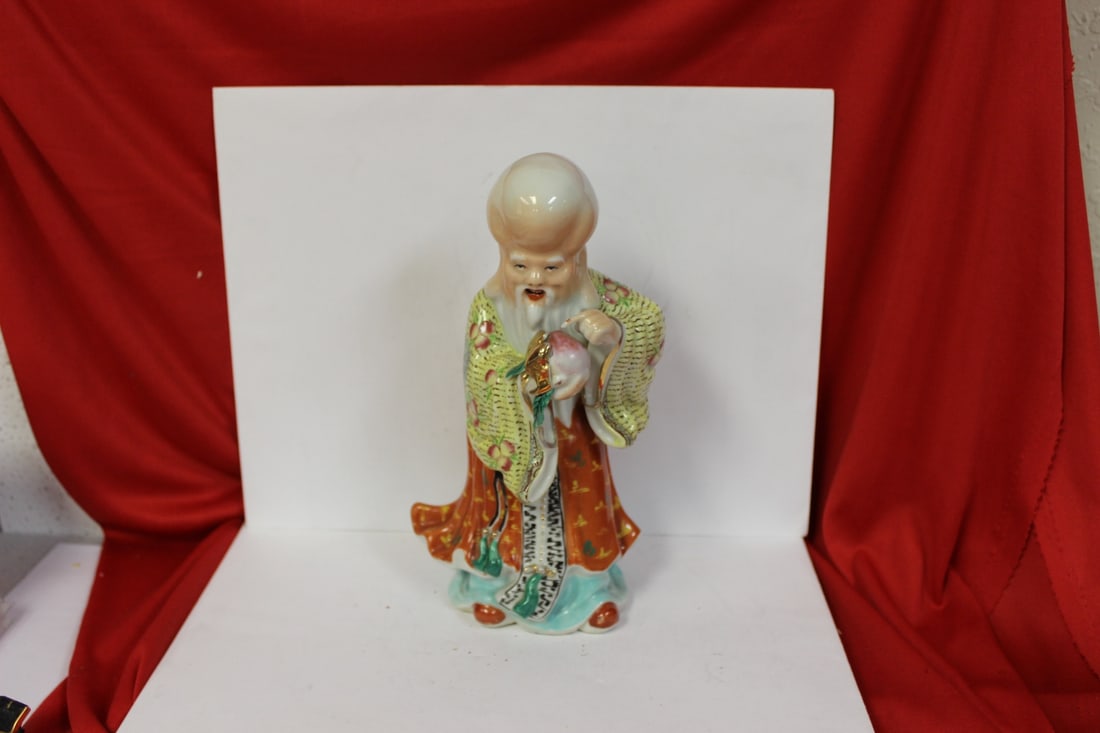 An Antique/Vintage Chinese Figurine: signed by manufacturer - 9 1/2" tall