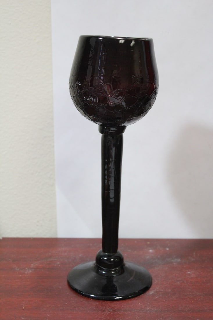 An Amethyst Glass Goblet: 10 3/4" tall