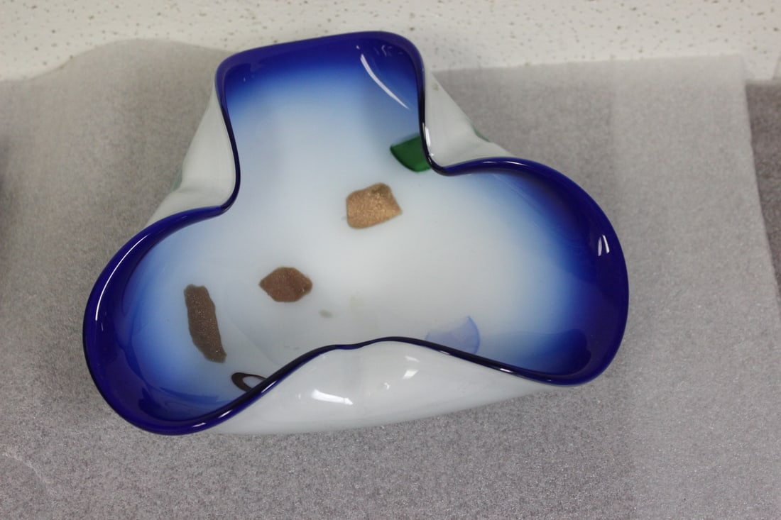 An Art Glass Bowl: 8 3/4" at the widest point