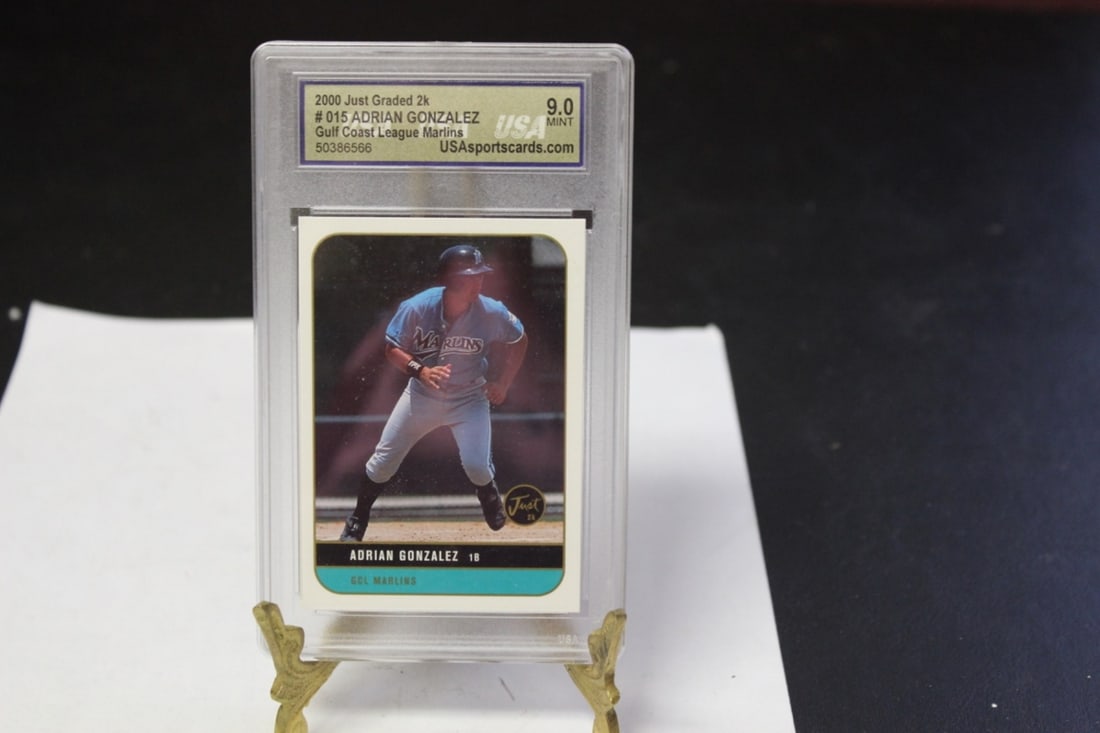 A Graded Adrian Gonzalez Rookie(?) Baseball Card: As shown on photos
