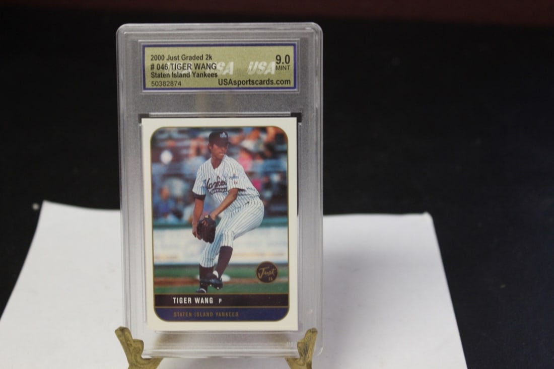 A Graded Tiger Wang Baseball Card: As shown on photos