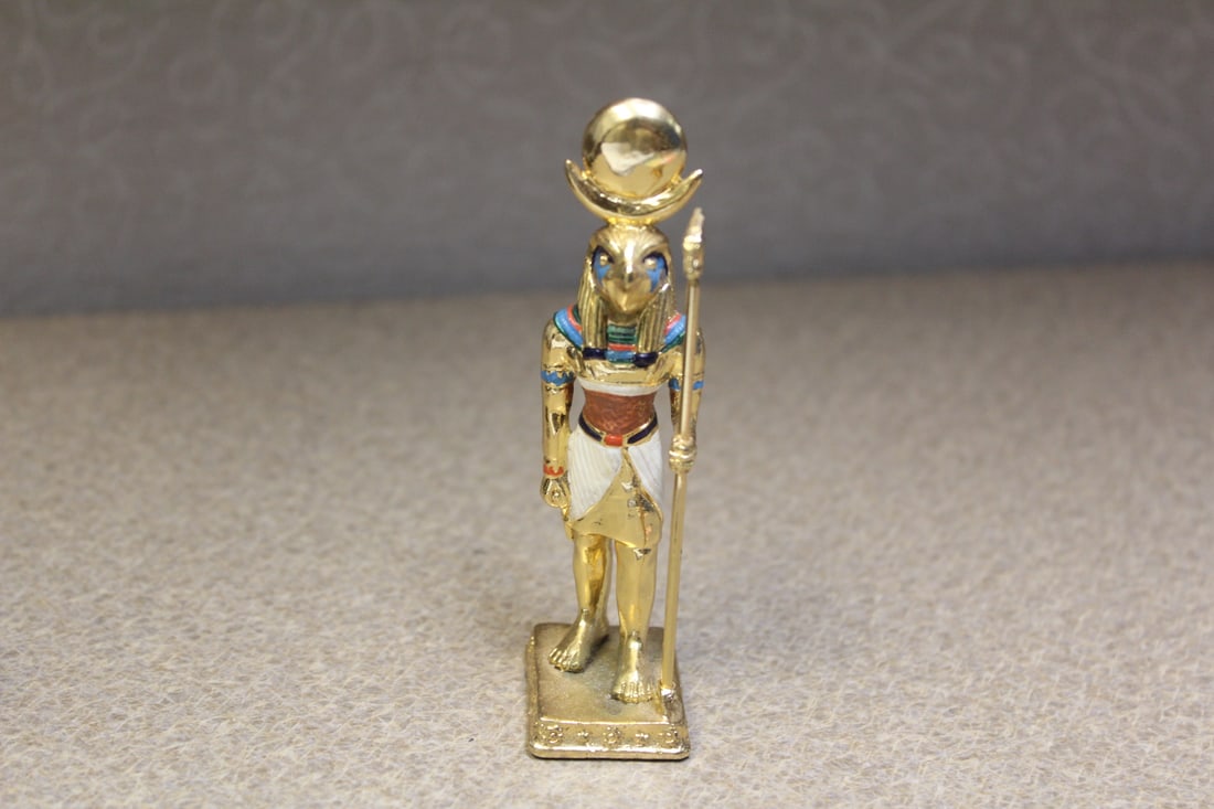 Solid Brass Egyptian Figurine: 3 5/8" tall