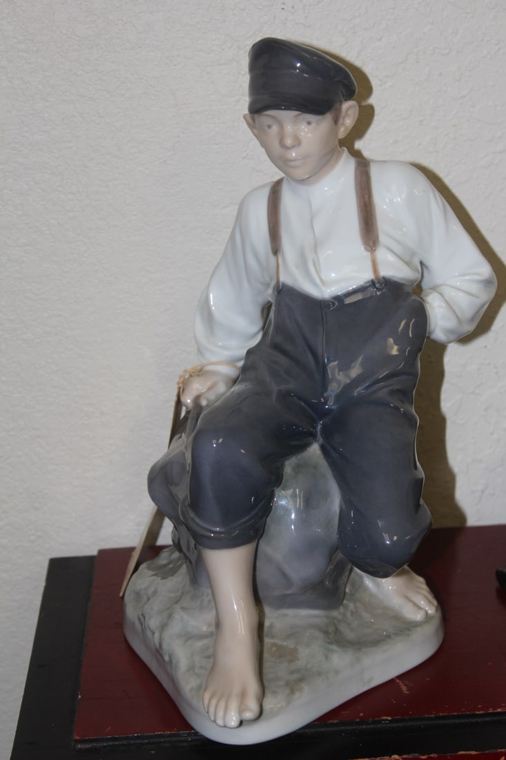 Large Royal Copenhagen Figure of a Boy: 12 1/2 inches tall