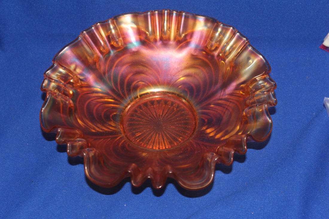 Carnival Glass Bowl: 8 3/4" in diameter