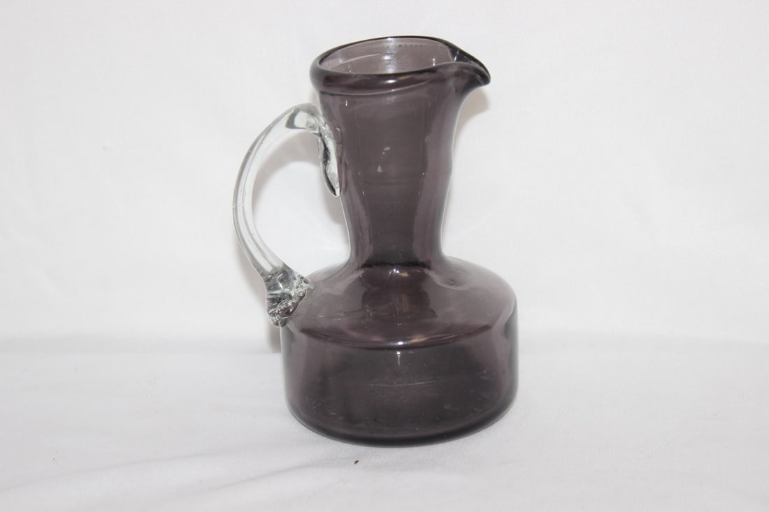A Vintage Glass Container: 5" tall
