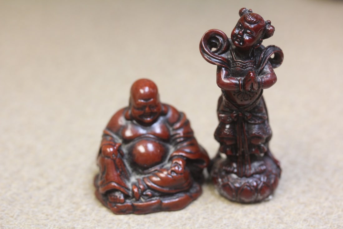 Lot of 2 Resin Miniature Figurines: taller= 2 3/4" tall