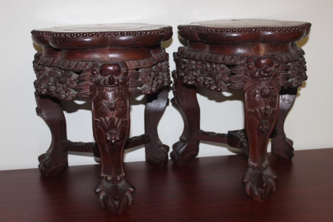 Pair of Chinese Marble Top Stand (1 of 12)
