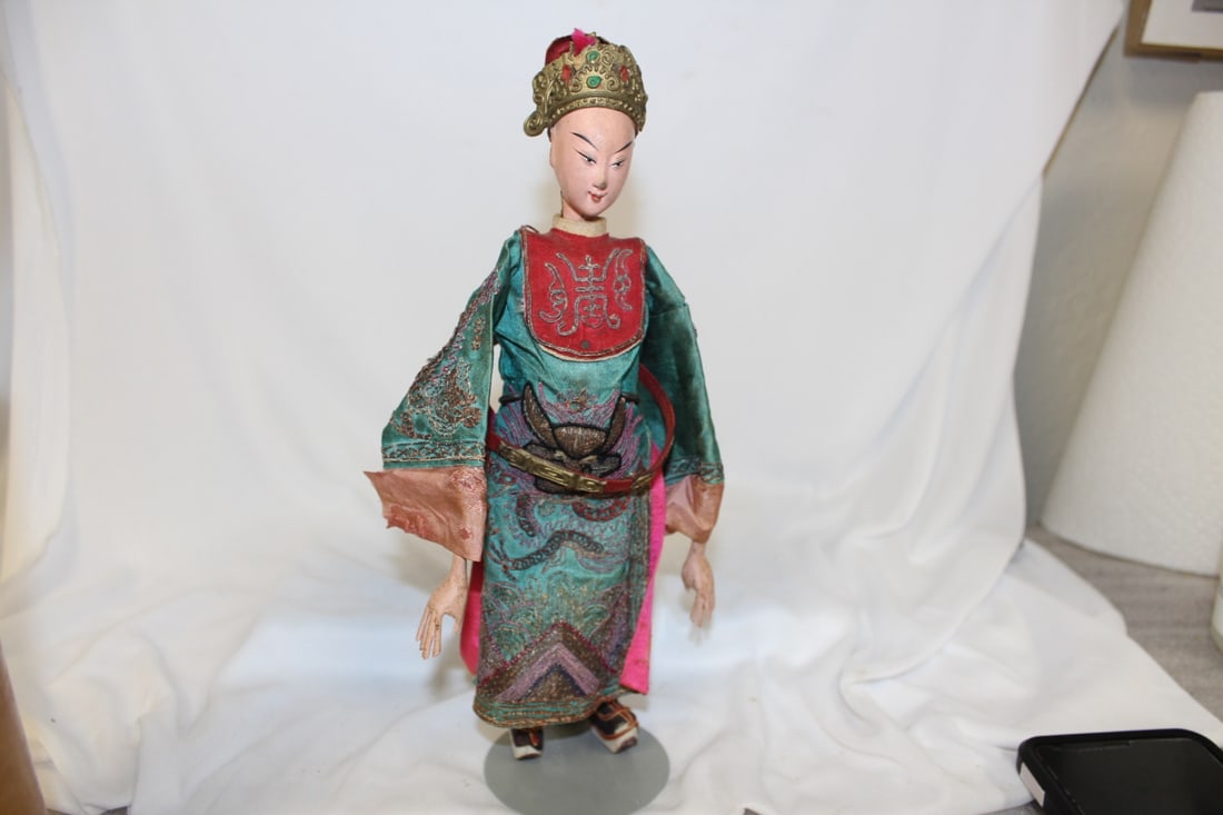 An Old Chinese Doll: joint head and limbs - 11 3/8" tall