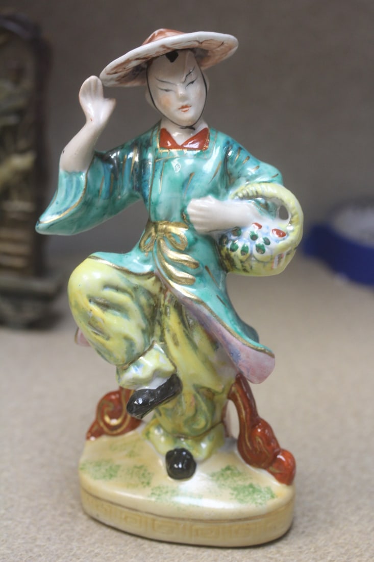Occupied Japan Ceramic Figurine: mid century - 8" tall