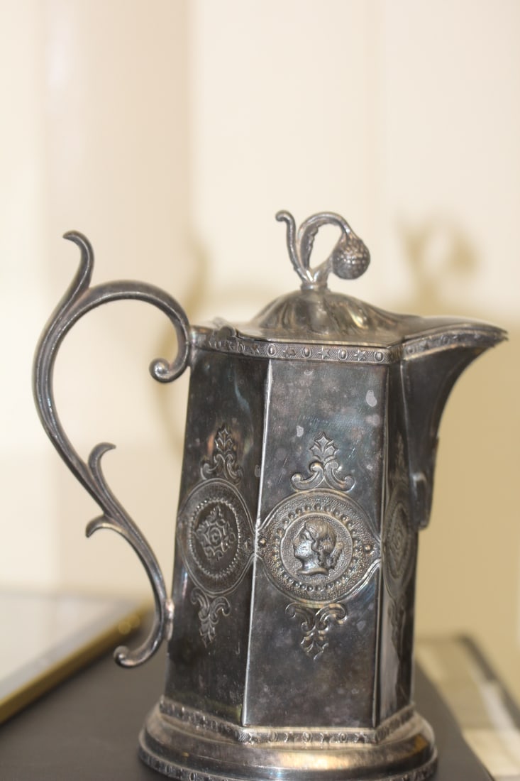 Silverplate Portrait Chocolate Pot: probably 19th century - 6 3/4" tall