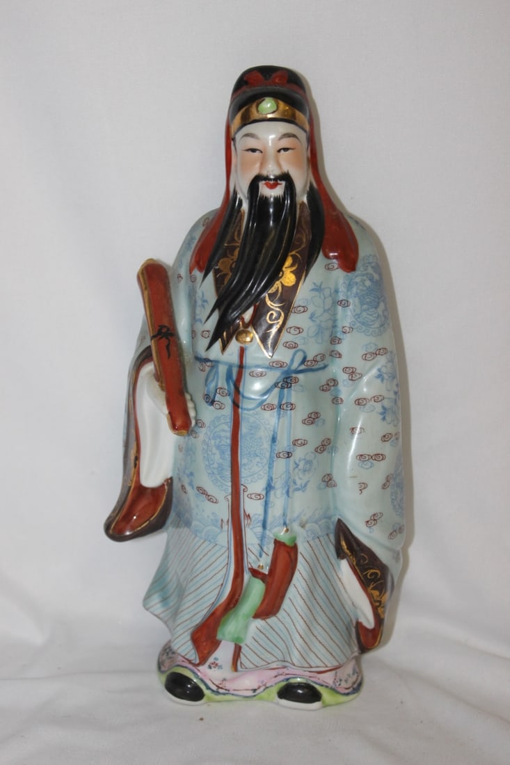 A Chinese Ceramic Figurine: 10 1/2" tall