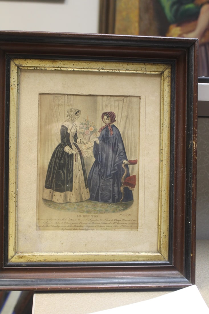 1850 Le Bon Ton Fashion Plate: hand coloured - nicely framed - overall= 13 1/8" x 15 5/8"