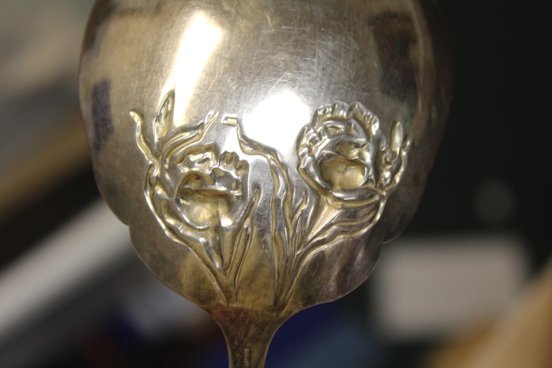 Ornate Silverplate Serving Spoon - 9