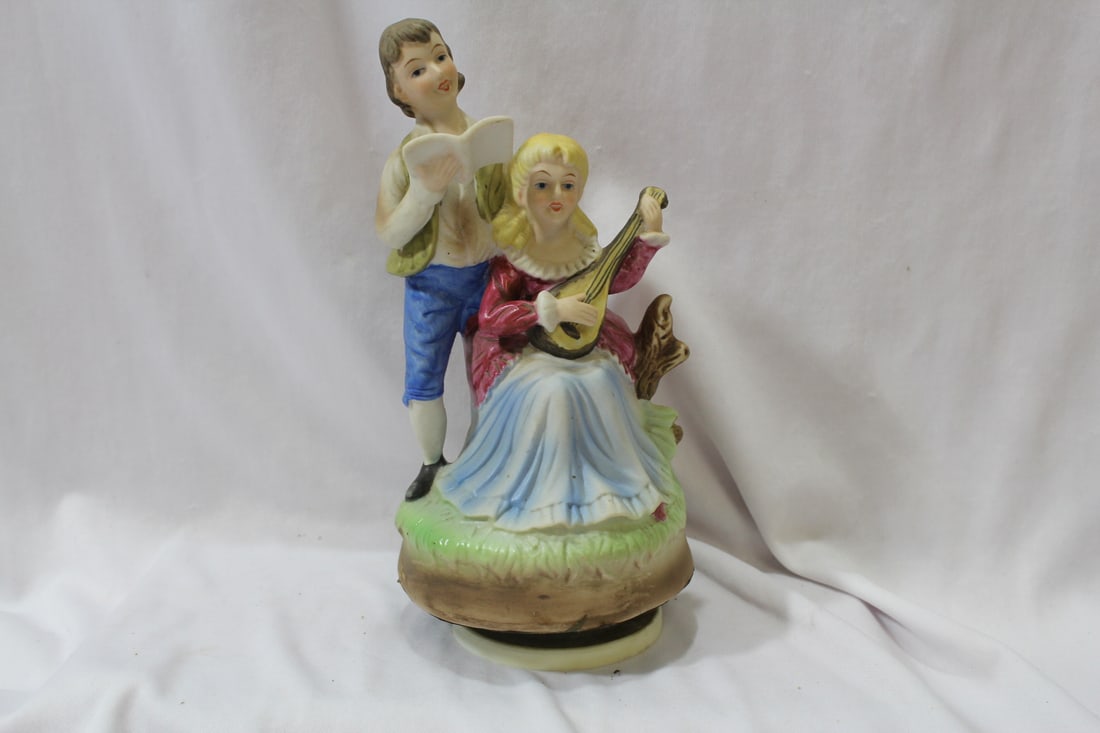 A Figueral Ceramic Music Box: currently works - 8 1/4" tall
