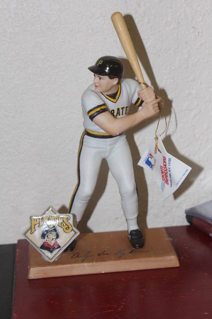 Andy Van Slyke Limited Edition Figurine: from sports impressions with stand - porcelain construction - 8 1/2" tall