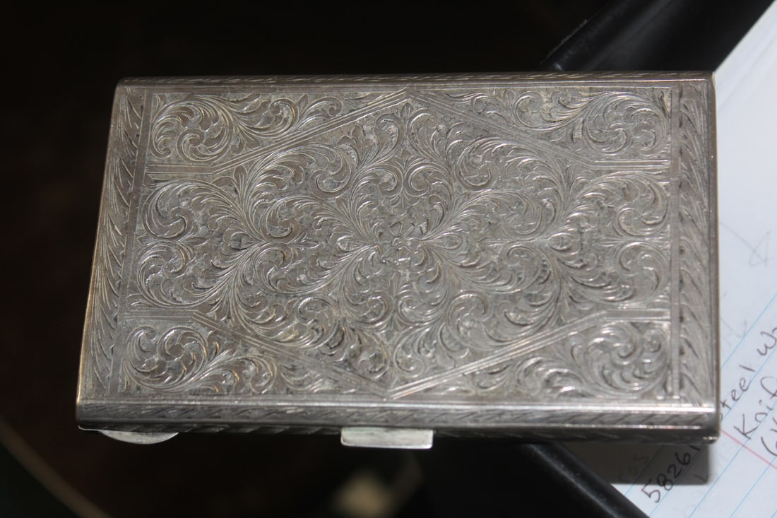 Marked 800 Silver Card of Cigarette Case: nice texture - probably turn of the 20th century - impressive 192 grams