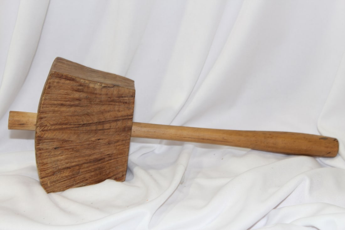 A Wooden Hammer: 11 1/4" long