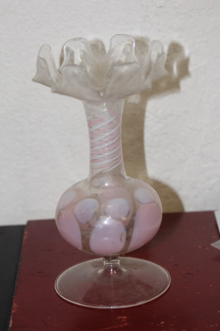 Thin Glass Flare Top Vase: light weight - 7 inches tall