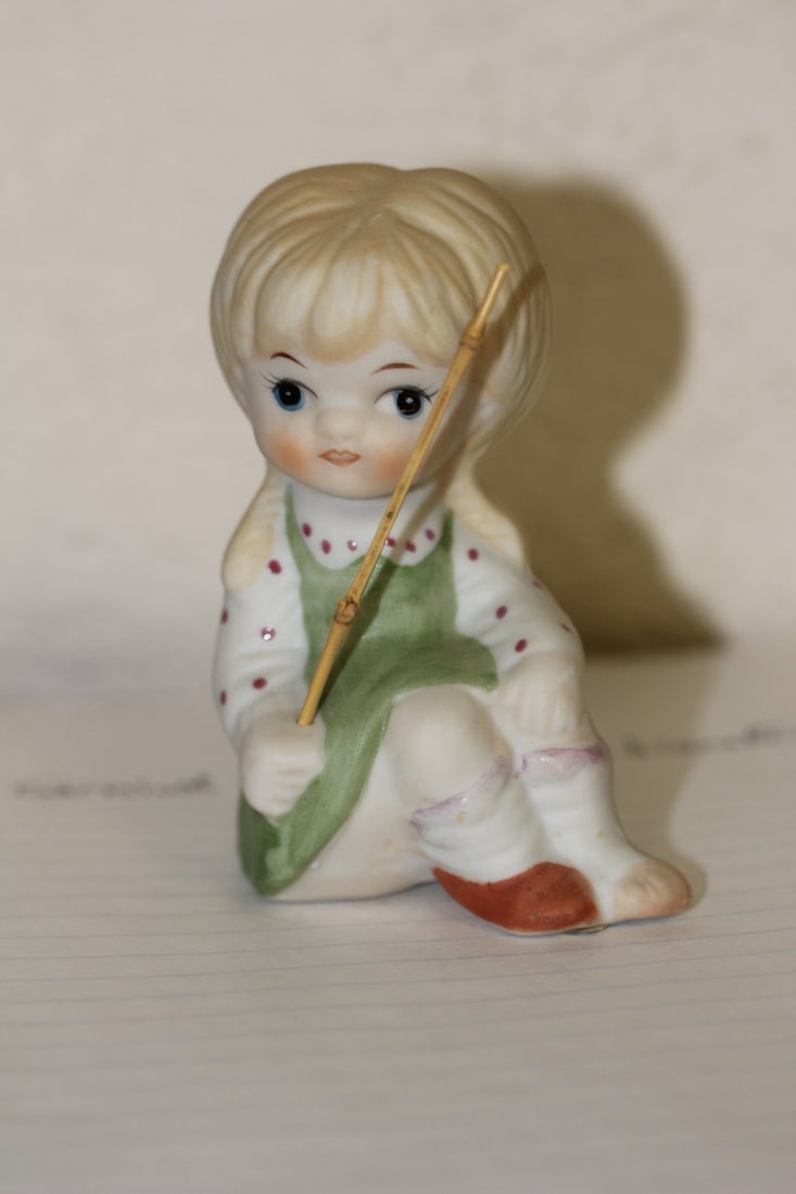 Small Japanese Ceramic Figurine: 3 1/2 inches tall