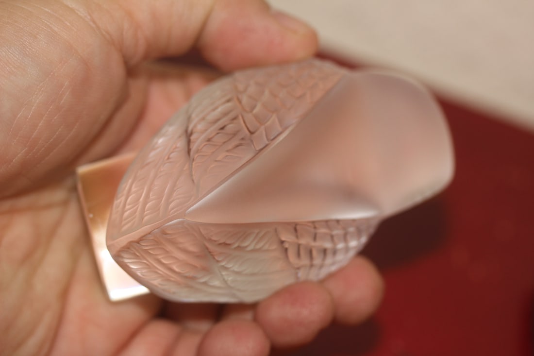 Signed Lalique Owl - 3