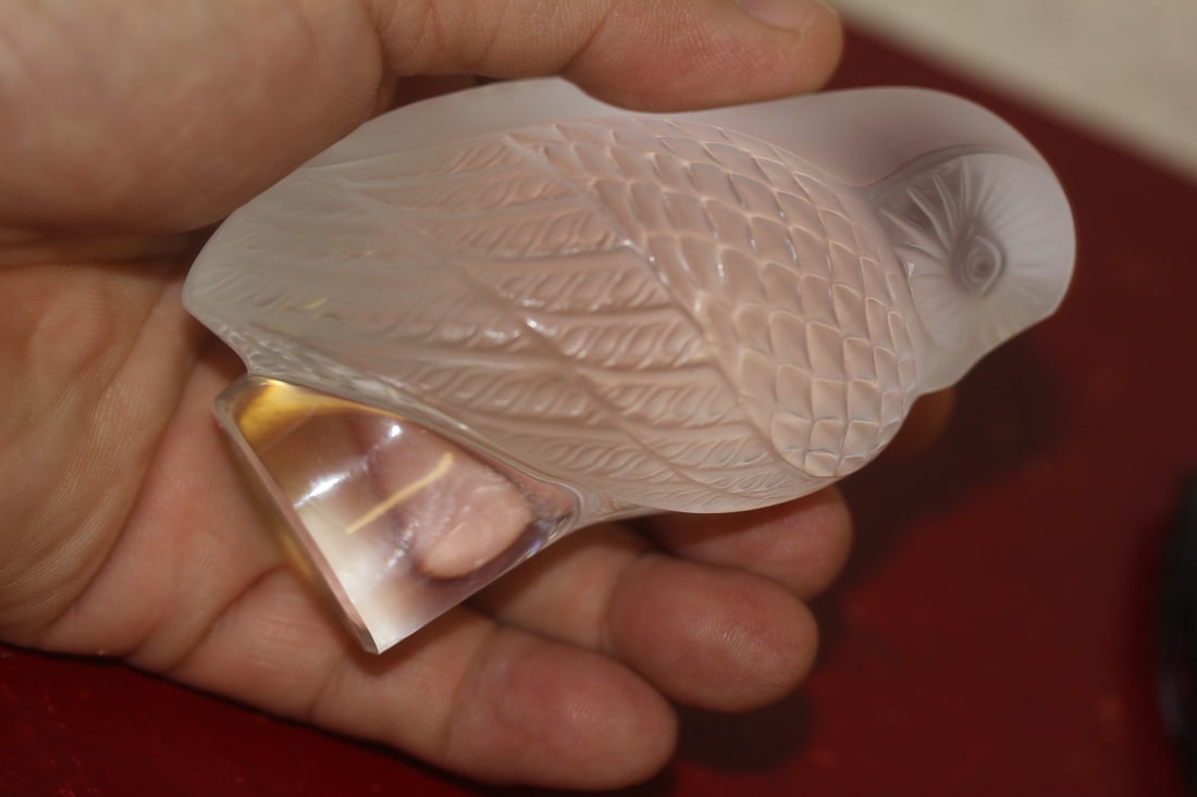 Signed Lalique Owl - 4