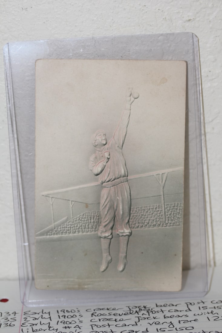 Rare Baseball Player Embossed Postcard (1 of 2)