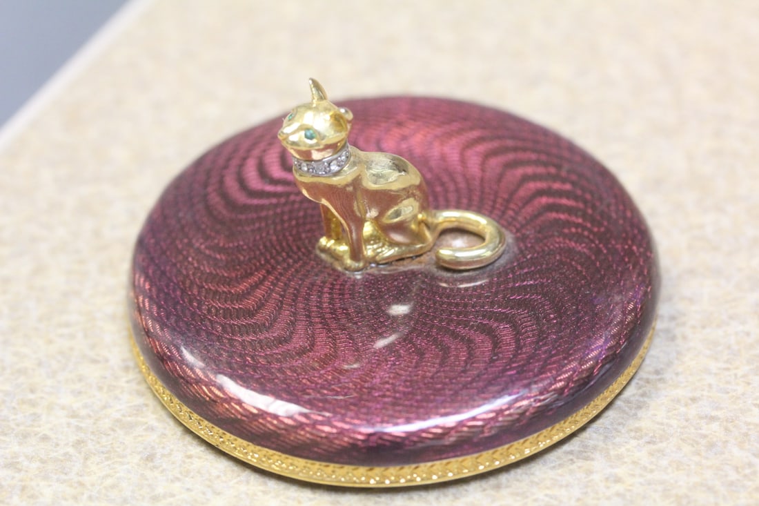 Very Rare Faberge Enamel Lid: beautifully done, amazing work - 2 1/2" in diameter